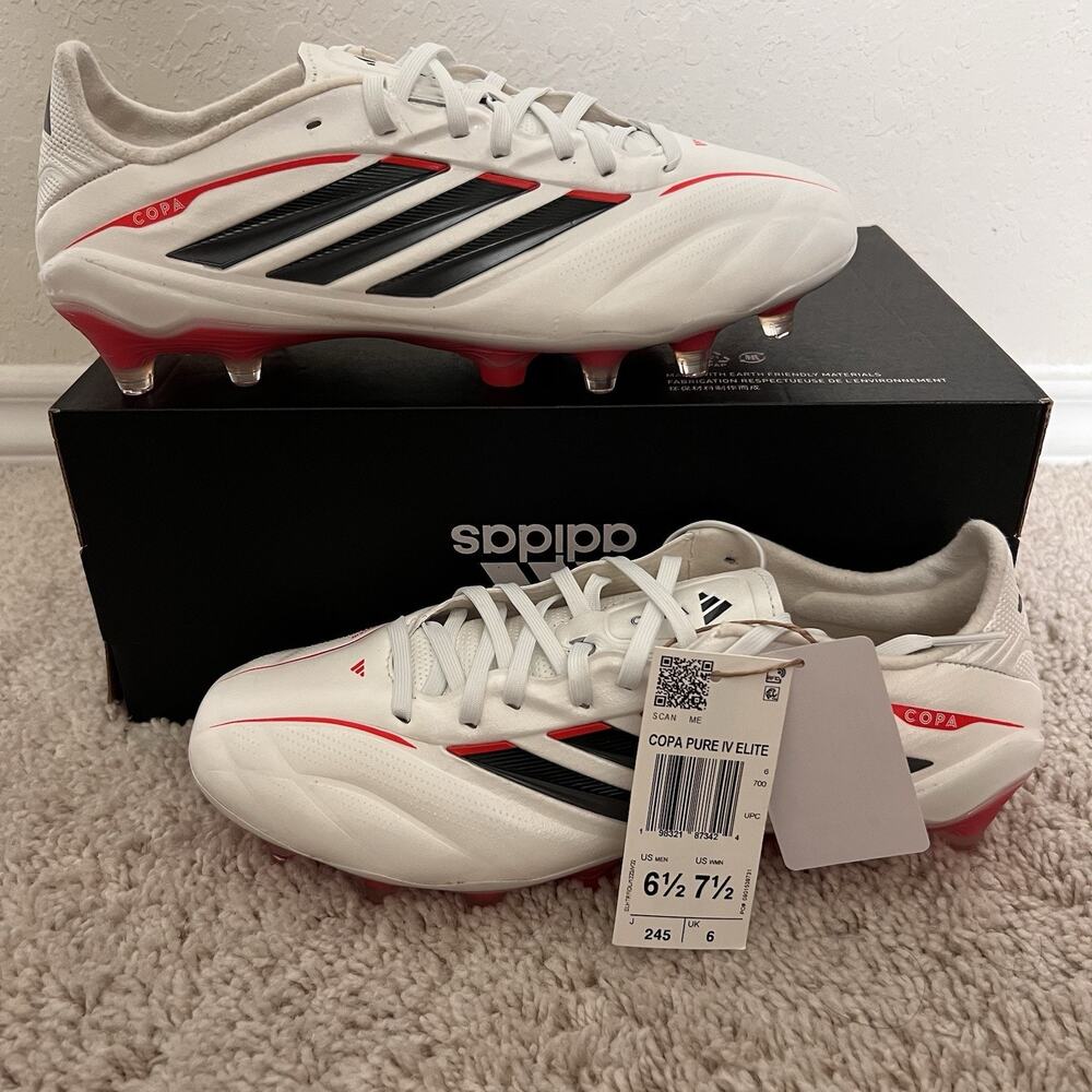 Adidas Copa Pure 4 Elite FG Zero Metalic Black Red Soccer Cleats Size 6.5 JQ0396